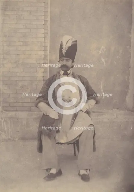Naser al-Din Shah, ca. 1855-58. Creator: Possibly by Luigi Pesce.
