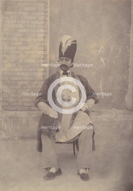 Naser al-Din Shah, ca. 1855-58. Creator: Possibly by Luigi Pesce.