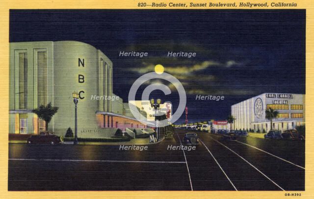 NBC Radio Center, Sunset Boulevard, Hollywood, California, USA, 1940. Artist: Unknown