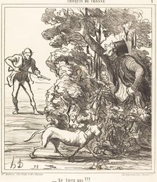 Ne tirez pas!!!, 1865. Creator: Honore Daumier