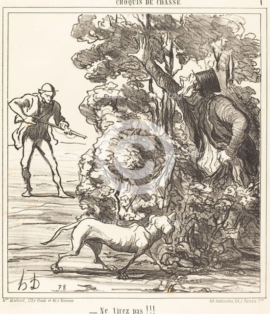 Ne tirez pas!!!, 1865. Creator: Honore Daumier.