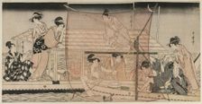 Net Fishing at Night on the Sumida River, c. 1800. Creator: Kitagawa Utamaro (Japanese, 1753?-1806)