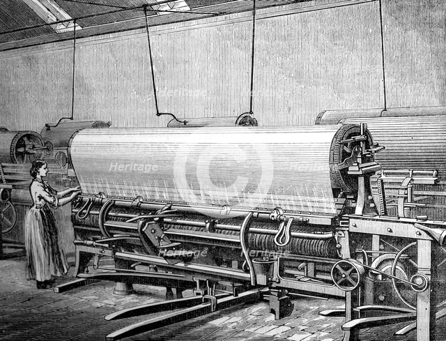 Net loom in the Stuart's factory, c1880. Artist: Unknown
