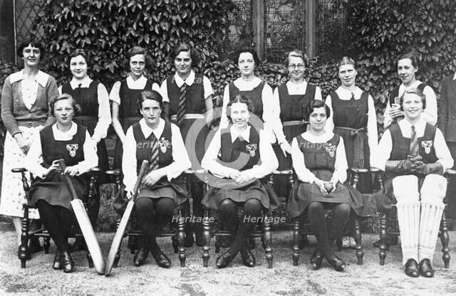 Netherthorpe Grammar School ladies cricket team, Derbyshire, c1935-1936. Artist: Unknown