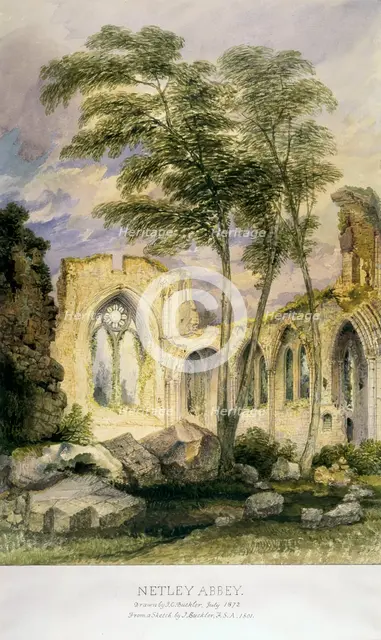 'Netley Abbey', 1872. Creator: John Chessell Buckler.