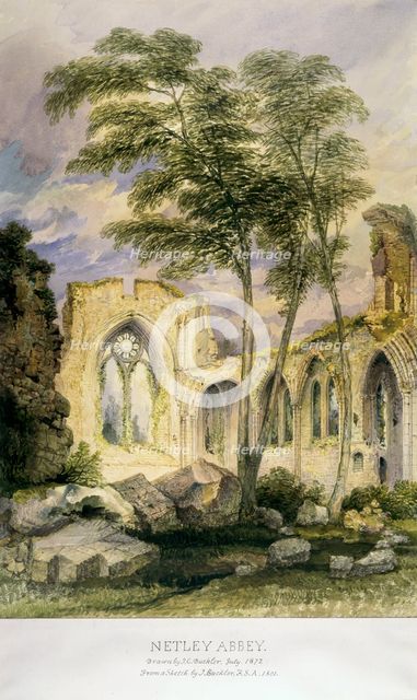 'Netley Abbey', 1872. Creator: John Chessell Buckler.