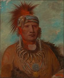 Neu-mon-ya, Walking Rain, War Chief, 1844-1845. Creator: George Catlin