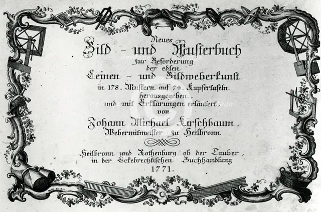 Neues Bild-und Musterbuch (New Picture and Sample Book), Germany, 1771. Creator: Johann Michael Kirschbaum.