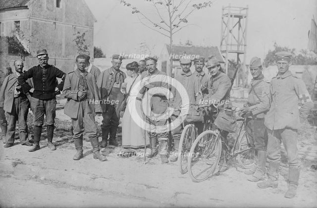 Neufmentier [i.e., Chauconin-Neufmontiers], German wounded prisoners, between c1914 and c1915. Creator: Bain News Service.