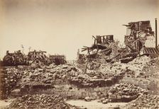 Neuilly Bombarded. General View of the rue de Chezy, 1871. Creator: Alphonse J. Liébert