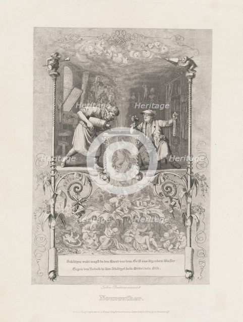 Neureuther (Self-Portrait in the Etching Studio), 1839. Creator: Eugen Napoleon Neureuther.