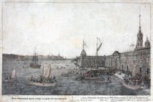 Neva River near the Peter and Paul Fortress on the day of Mid-Pentecost (Prepolovenie) Celebration