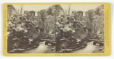Nevada Fall (700 feet high), From Foot-Bridge, after Snow Storm in July, 1870. Creator: John P. Soule