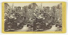Nevada Fall (700 feet high), From Foot-Bridge, after Snow Storm in July, 1870. Creator: John P. Soule