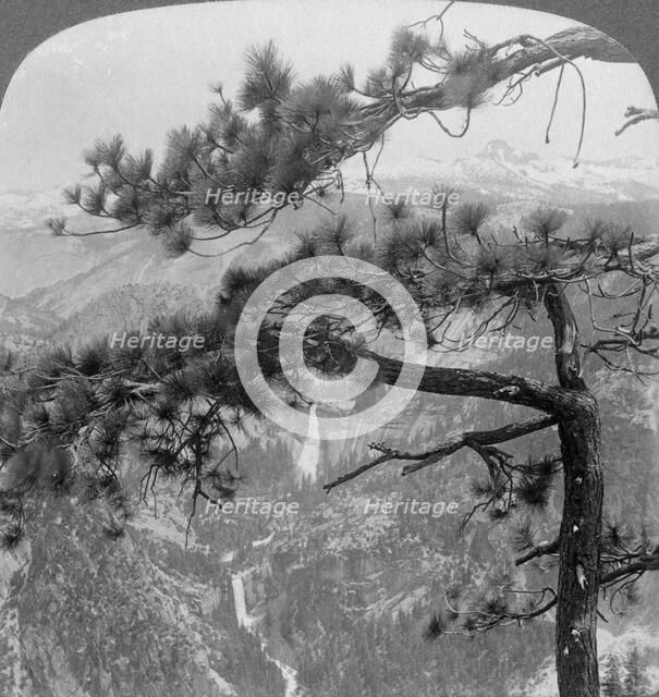 Nevada Falls, Vernal Falls and Liberty Cap, Yosemite Valley, California, USA, 1902. Artist: Underwood & Underwood