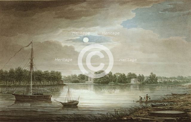 Nevka River near the Yelagin Bridge, 1829. Artist: Vorobyev, Maxim Nikiphorovich (1787-1855)