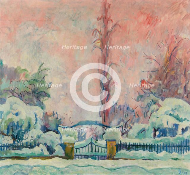 Nevicata, snowfall, 1919. Creator: Giacometti, Giovanni (1868-1933).