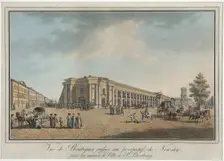 Nevsky Prospekt near the Great Gostiny Dvor and City Duma in Saint Petersburg