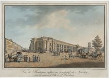 Nevsky Prospekt near the Great Gostiny Dvor and City Duma in Saint Petersburg