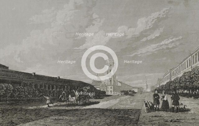 Nevsky Prospekt, Saint Petersburg, Russia, 1839. Creator: Augustin François Lemaitre.