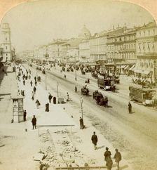 Nevsky Prospekt, the principal street of St Petersburg, Russia, 1897. Artist: Underwood & Underwood