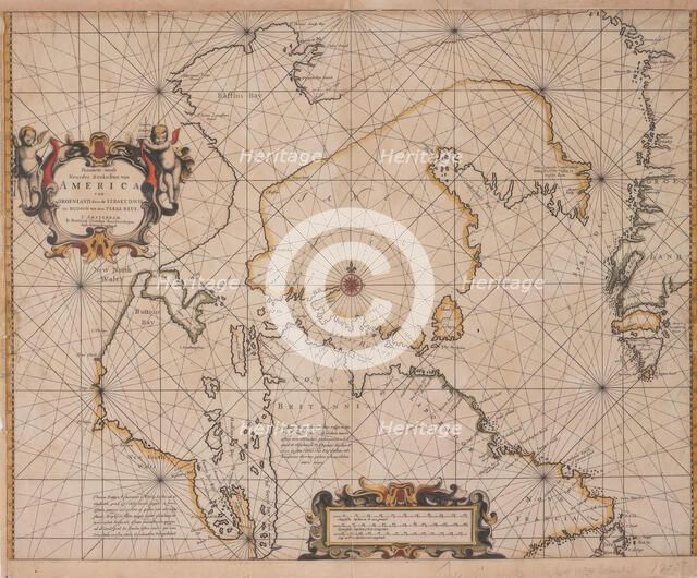 New Map of the Northeasternmost Coast of America, 1666. Creator: Pieter Goos.