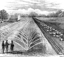 New method of pasture irrigation, 1873. Creator: H. Crane