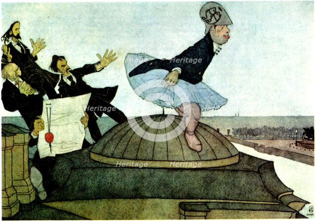 New Minerva (The Triumph of Sergei Dyagilev), 1901. Artist: Shcherbov, Pavel Yegorovich (1866-1938)