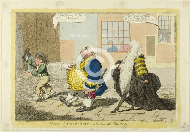 New Ministers Going on Duty, published February 14, 1806. Creator: Charles Williams.