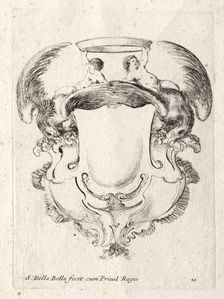 New Model for a Cartouche, 1647. Creator: Stefano Della Bella (Italian, 1610-1664)