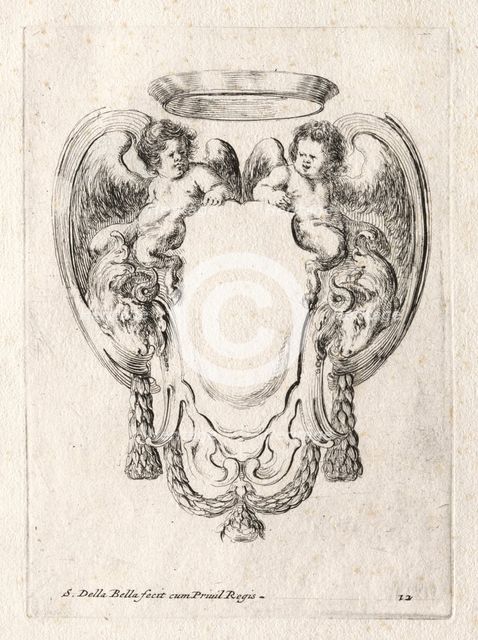 New Model for a Cartouche, 1647. Creator: Stefano Della Bella (Italian, 1610-1664).