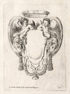 New Model for a Cartouche, 1647. Creator: Stefano Della Bella (Italian, 1610-1664)
