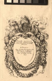 New Model for a Cartouche, 1647. Creator: Stefano Della Bella (Italian, 1610-1664)