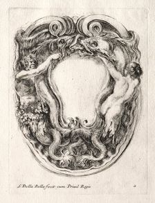 New Model for a Cartouche, 1647. Creator: Stefano Della Bella (Italian, 1610-1664)