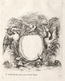 New Model for a Cartouche, 1647. Creator: Stefano Della Bella (Italian, 1610-1664)
