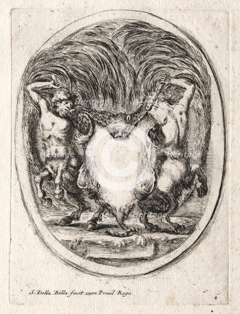 New Model for a Cartouche, 1647. Creator: Stefano Della Bella (Italian, 1610-1664).