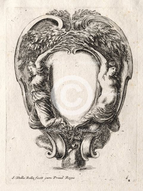 New Model for a Cartouche, 1647. Creator: Stefano Della Bella (Italian, 1610-1664).