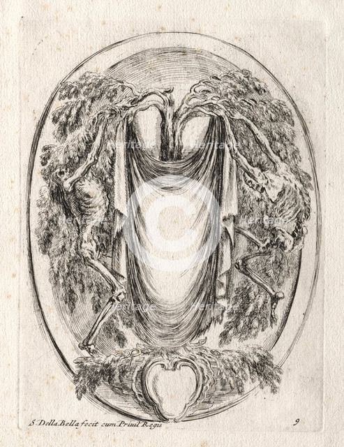 New Model for a Cartouche, 1647. Creator: Stefano Della Bella (Italian, 1610-1664).