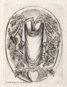 New Model for a Cartouche, 1647. Creator: Stefano Della Bella (Italian, 1610-1664)