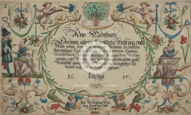 New Modelbüch (Title page, 1r), 1615. Creator: Andreas Bretschneider.