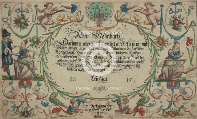 New Modelbüch (Title page, 1r), 1615. Creator: Andreas Bretschneider.