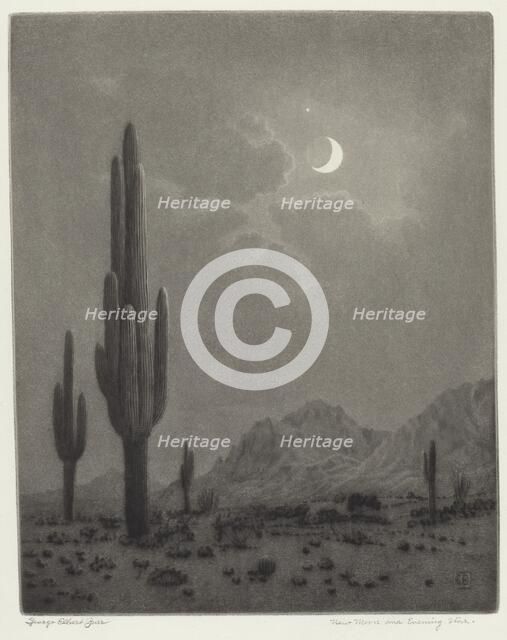 New Moon and Evening Star, c. 1932. Creator: George Elbert Burr.