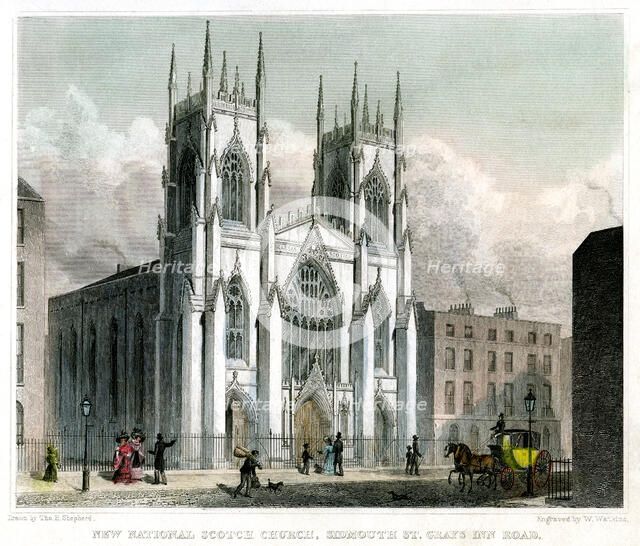 New National Scotch Church, Sidmouth Street and Grays Inn Road, London, 1829.Artist: W Watkins