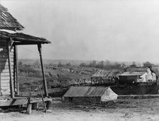 New outskirts of town, showing Negro houses and soil erosion, Tupelo, Mississippi, 1936. Creator: Walker Evans