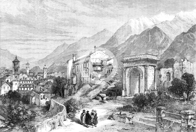 New overland route to India: Mont Cenis Railway - Susa, in Piedmont, 1869. Creator: Unknown.