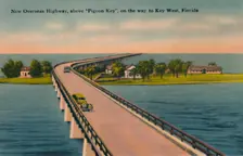 New Overseas Highway, above Pigeon Key, to Key West, Florida c1940s