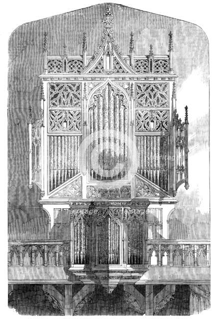 New Organ in the Restored Abbey Church, Sherborne, Dorset, 1856.  Creator: Unknown.