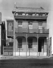 New Orleans architecture - Cast iron grillwork...Lee Circle...Saint Charles Avenue, Louisiana, 1936. Creator: Walker Evans