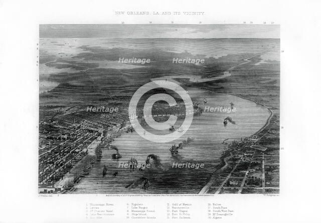 New Orleans, Louisiana and its vicinity, 1862-1867.Artist: W Ridgway
