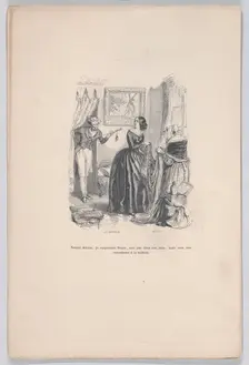 New Actaeon, I surprised Diana, not in her bath but with a dealer in the bathroom. from th..., 1843. Creators: Jean Ignace Isidore Gerard, Brugnot